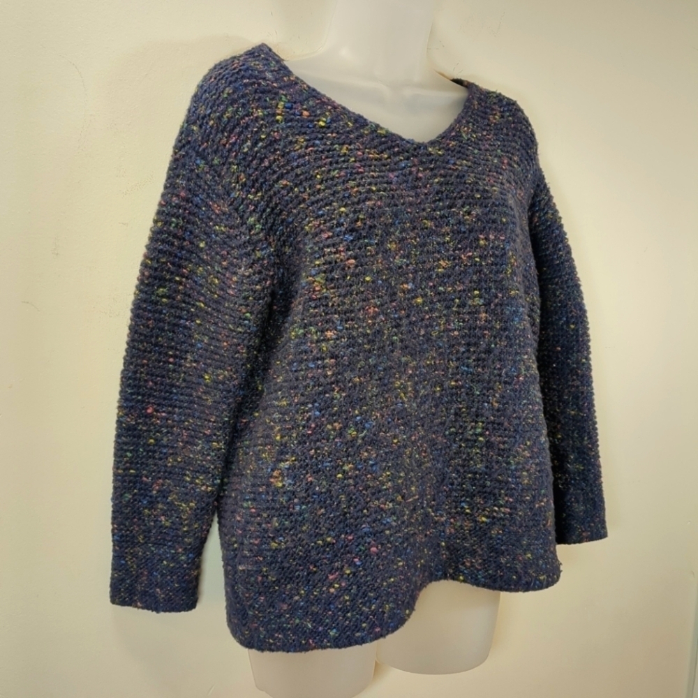Lou & Grey Chunky Knit Blue Sweater, Size XS